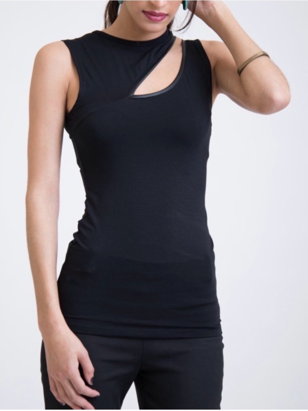 Marcella Moda NY Black Cut Out Top Size XS